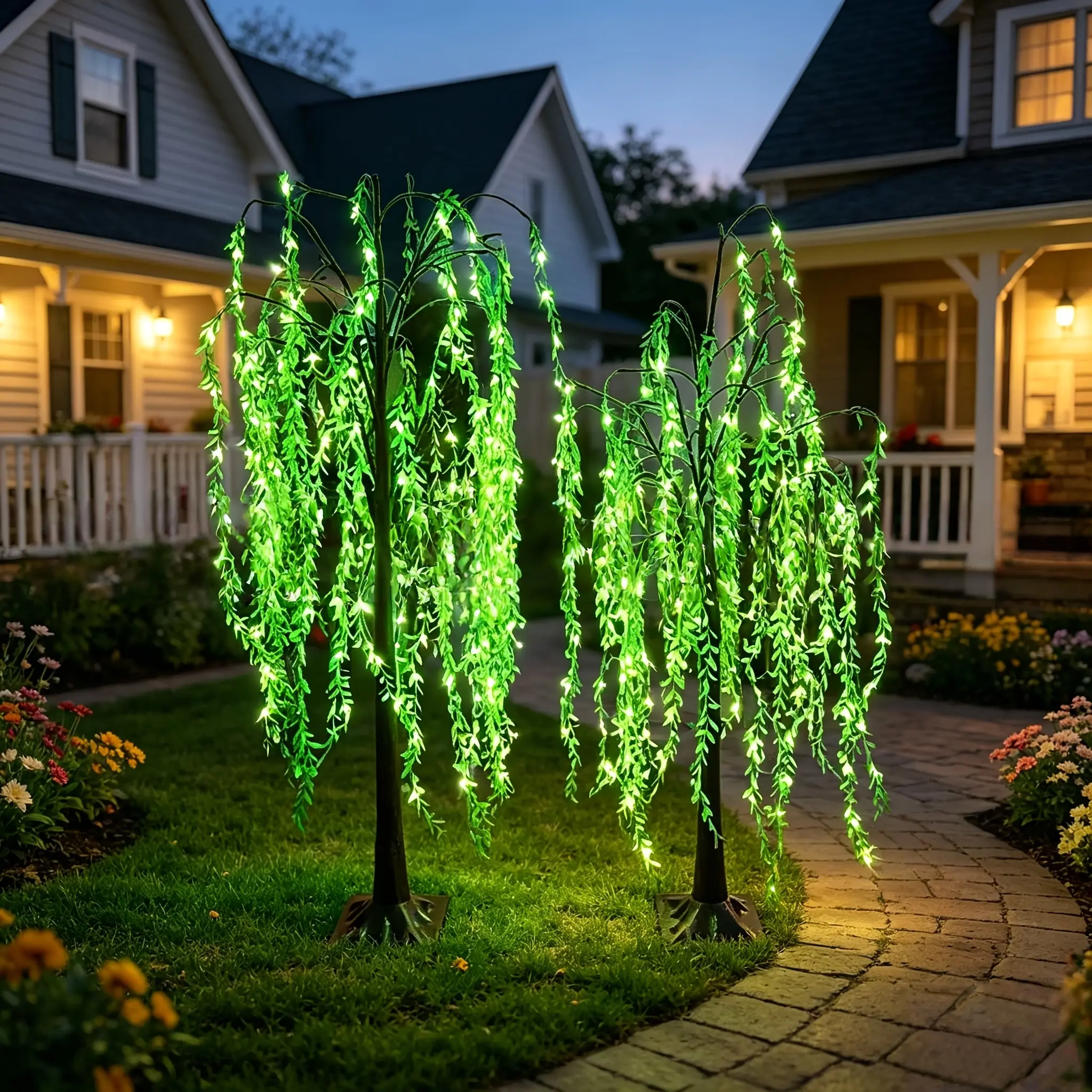 Multi-Size Composite Plastic LED Weeping Willow Floor Lamp, 49.21/61.02/72.83in Artificial Wicker Lighted Fairy Lamp, USB-Powered, Aesthetic Room Decor, Ideal for Home, Wedding, Holiday Decor