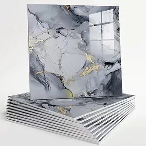 30/50 Pieces Marble Pattern Wallpaper Stickers, Self-adhesive Bathroom Tile Decals, Waterproof Wall Panels. Suitable for bathrooms and kitchens. Easy to peel and stick, ideal for TV background wall decoration with simple installation.