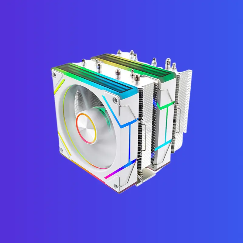 Dual Tower 6 Heat Pipe CPU Cooler ARGB Synchronous Temperature Control Silent Heatsink For Desktop Computer Processor
