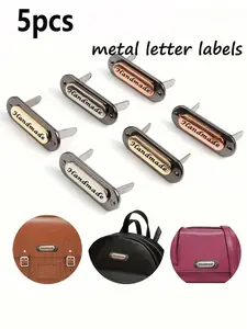 5 Customizable Metal Letter Tags, Ideal for DIY Crafts, Bag Accessories, Clothing Decor, Multiple Colors Available