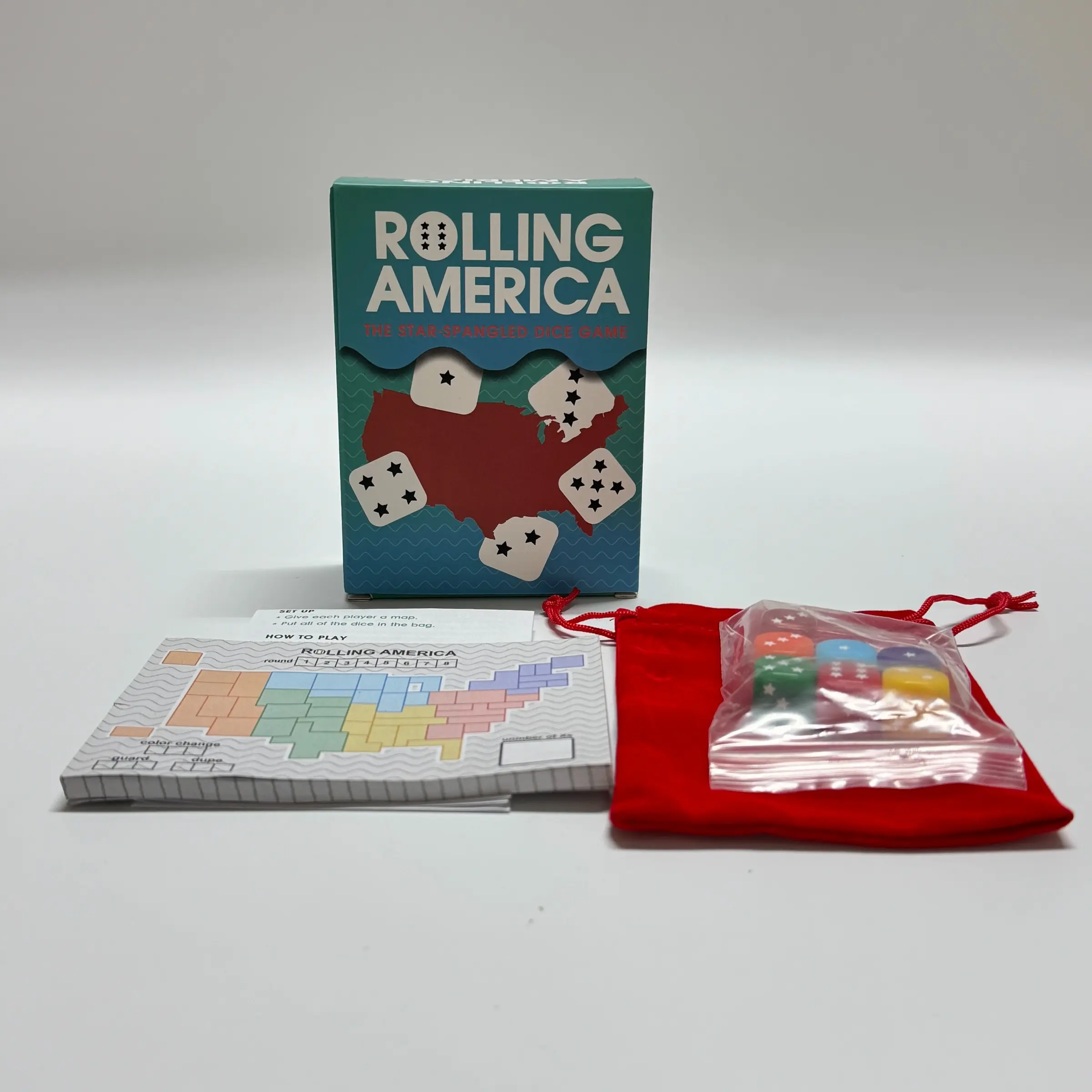Gamewright Rolling the Star Spangled Dice Action Game, Family Dice Game, Multi-Colored, Includes Score Pad, Perfect for Game Night Fun