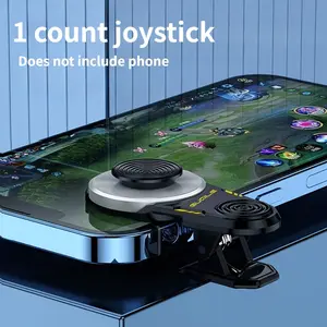 Silver Color CD Texture Anti-Slip Game Controller, Mechanical Joystick for Mobile Games, Physical Buttons, No Battery Required