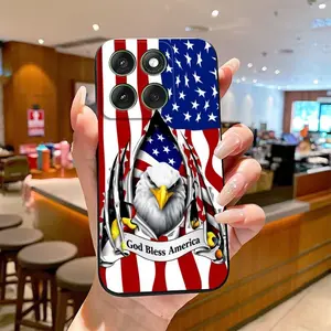 Bald Eagle Rip American Flag God Bless America Patriotic, For Motorola Edge 50 Neo/Edge 60 Pro/G54/G442 Soft Shockproof Anti-Scratch Phone Case