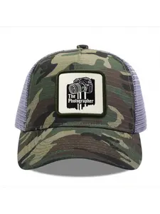 The Photographer camera Camouflage Mesh Baseball Cap for Men & Women - Adjustable Snapback Trucker Hat, Breathable Back for Hiking, Fishing, Camping, Golf & Casual Outdoor Attire Camouflage Random