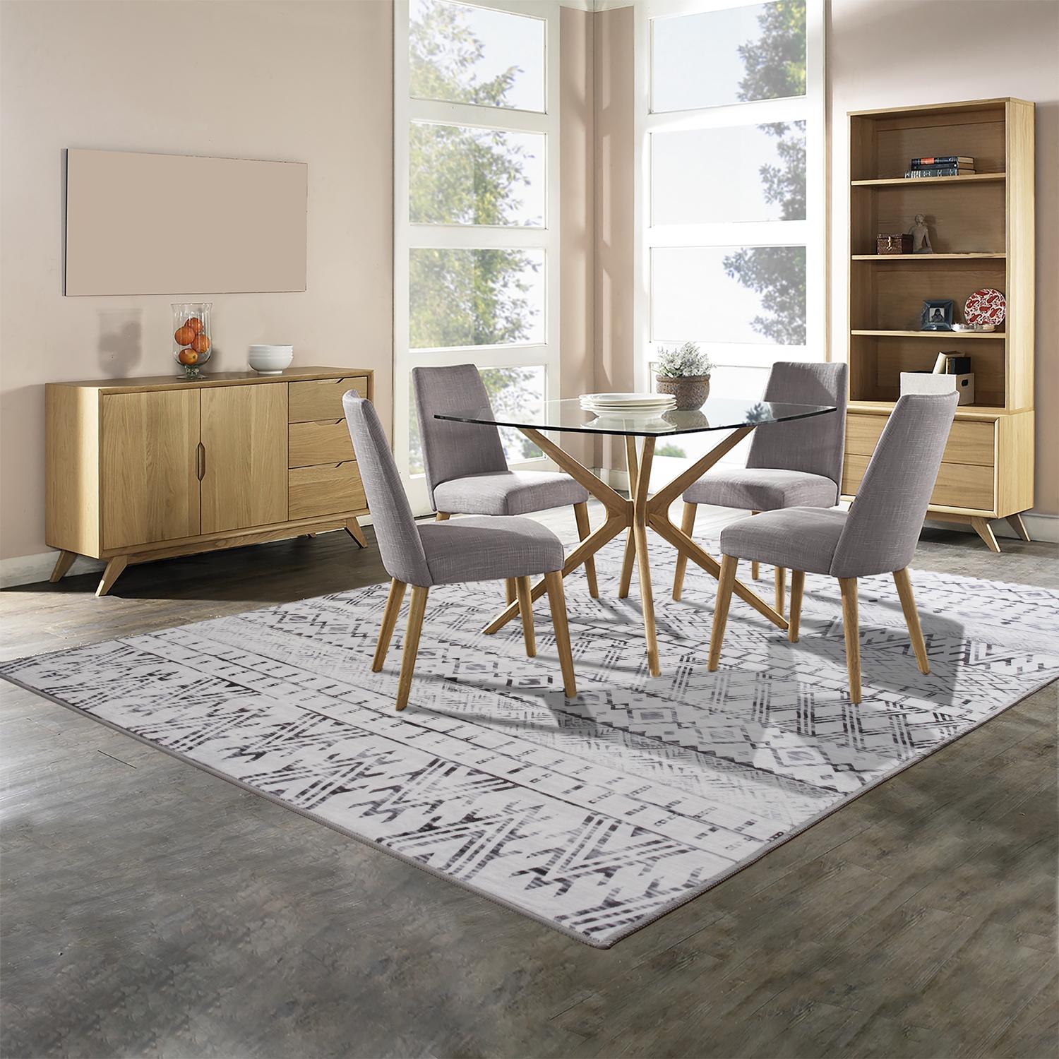 8x10ft Soft Retro Area Rug - Machine Washable & Anti-Skid! Perfect Home Decor + Gift