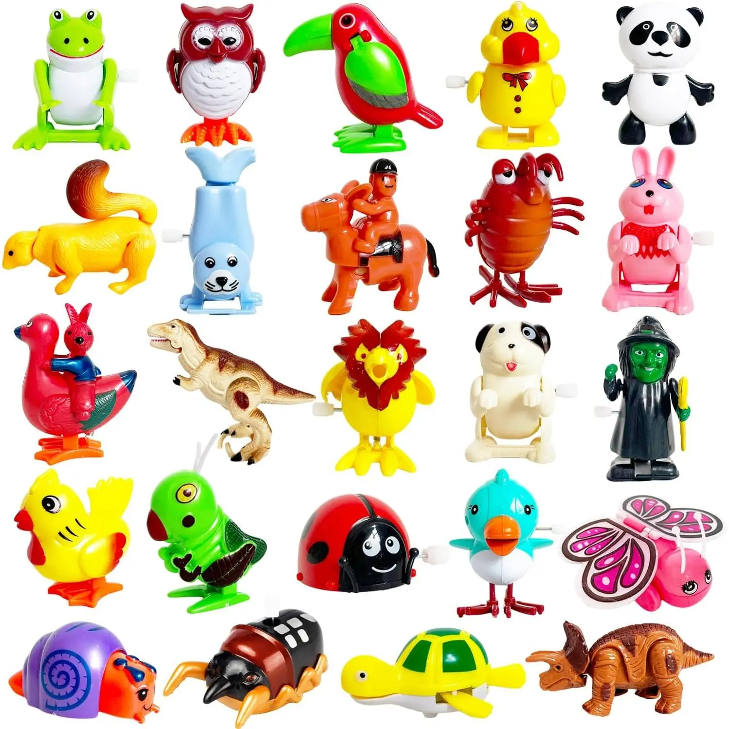 24 Pcs Wind Up Toys Assorted Animals Bulk Flipping Walking Jumping Clockwork Toy, Wind Up Animal Party Favors Toy for Birthday Party Favors, Classroom Prizes, Treasure Boxfidget toys