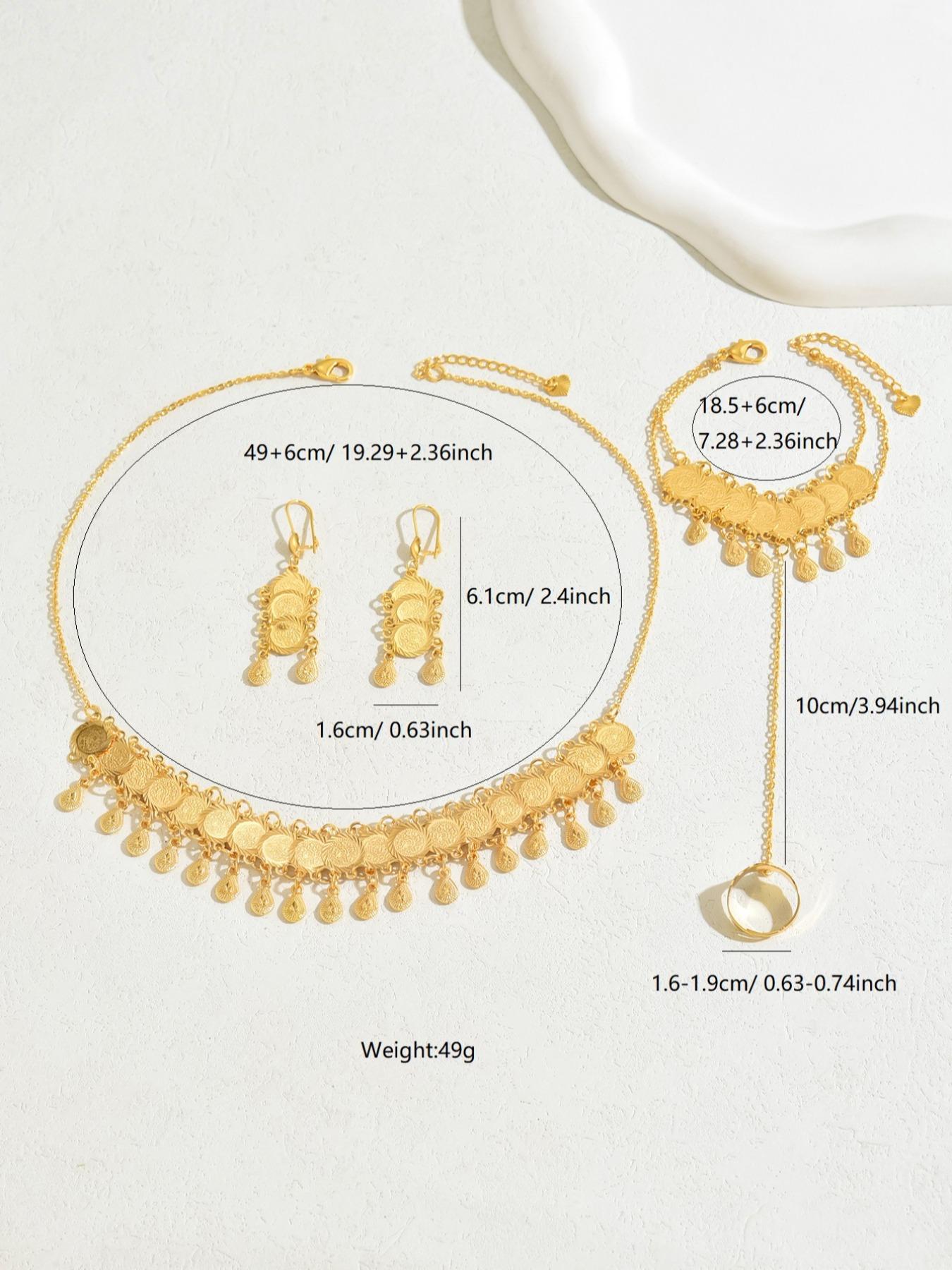 Women's Elegant Fashion Jewelry Set, Casual Trendy Pendant Necklace & Dangle Earrings & Bracelet, Necklace And Earring Set, Necklaces Earrings Set, Fashion Accessories for Party & Daily Clothing Decor, Fashionable Jewelry Set