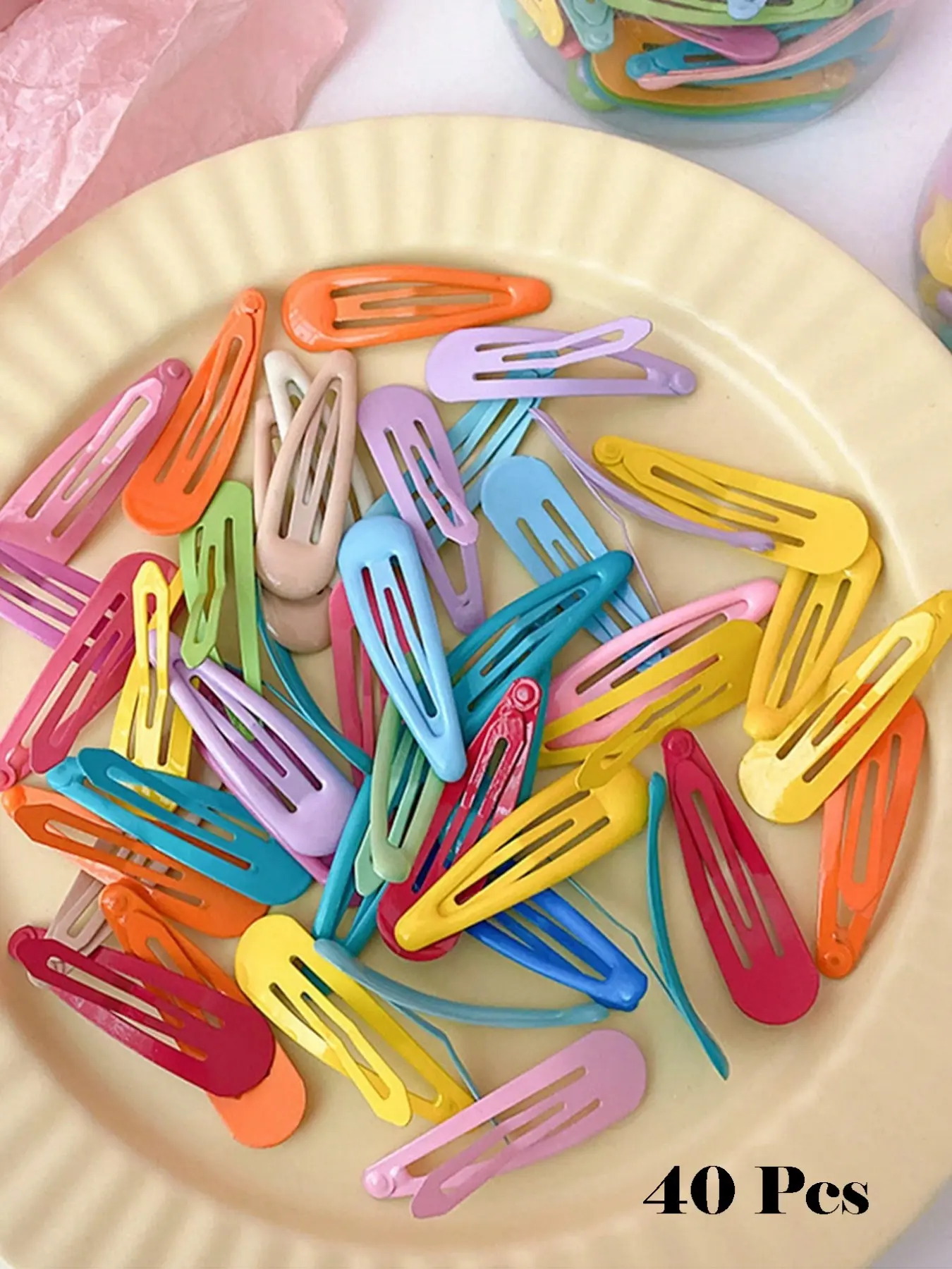 Random Color Mini Snap Clips, 40pcs Cute Metal Hair Clips, Fashion Hair Accessories for Women & Girls, Simple Hair Accessory for Daily Wear, Super Cute Clips