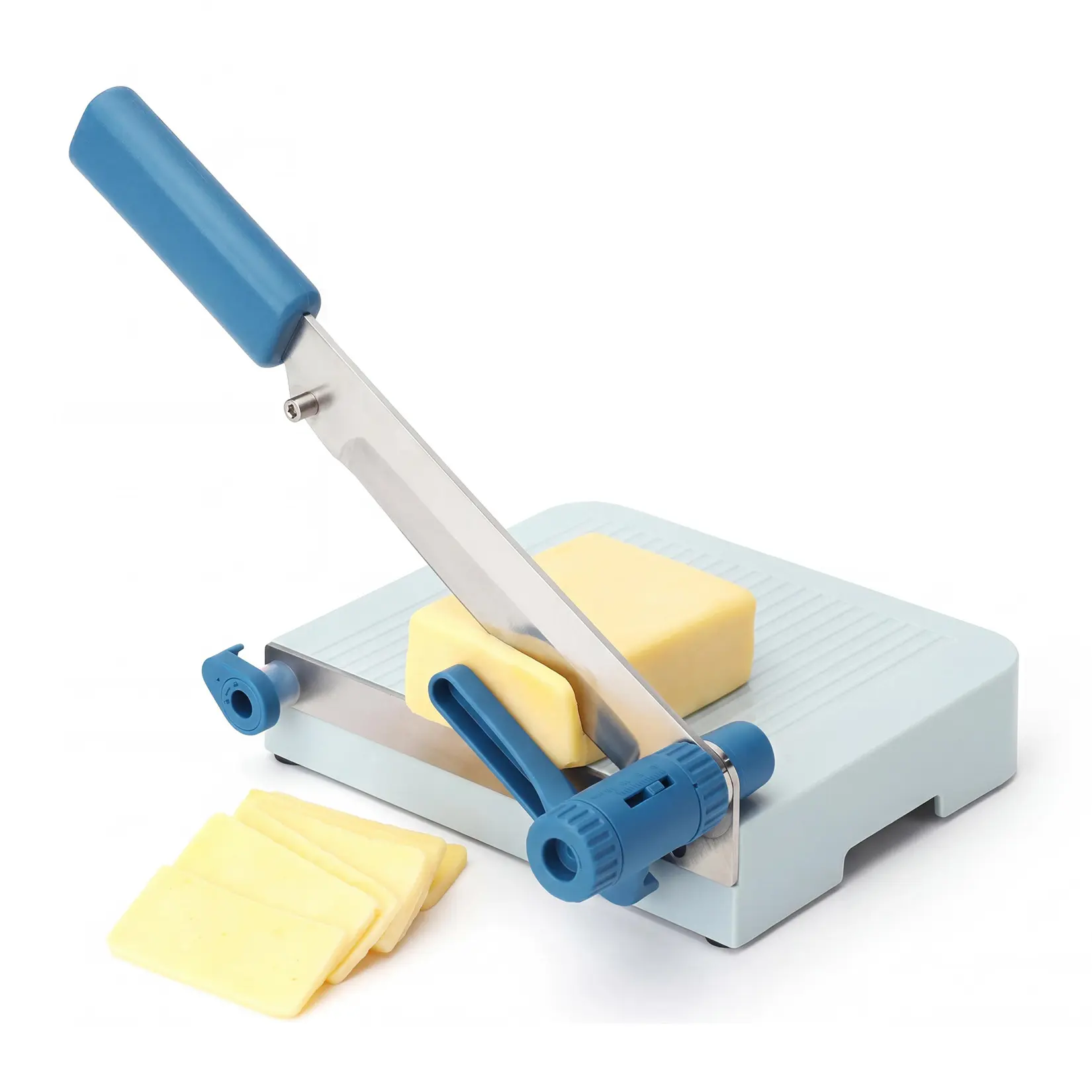 Adjustable Heavy Duty Cheese Slicer for Arthritis & Weak Hands – Ergonomic Stainless Steel Kitchen Tool – Easy-Grip Non-Slip Handle – Uniform Slices of Cheese, Butter, Cold Cuts – Dishwasher Safe