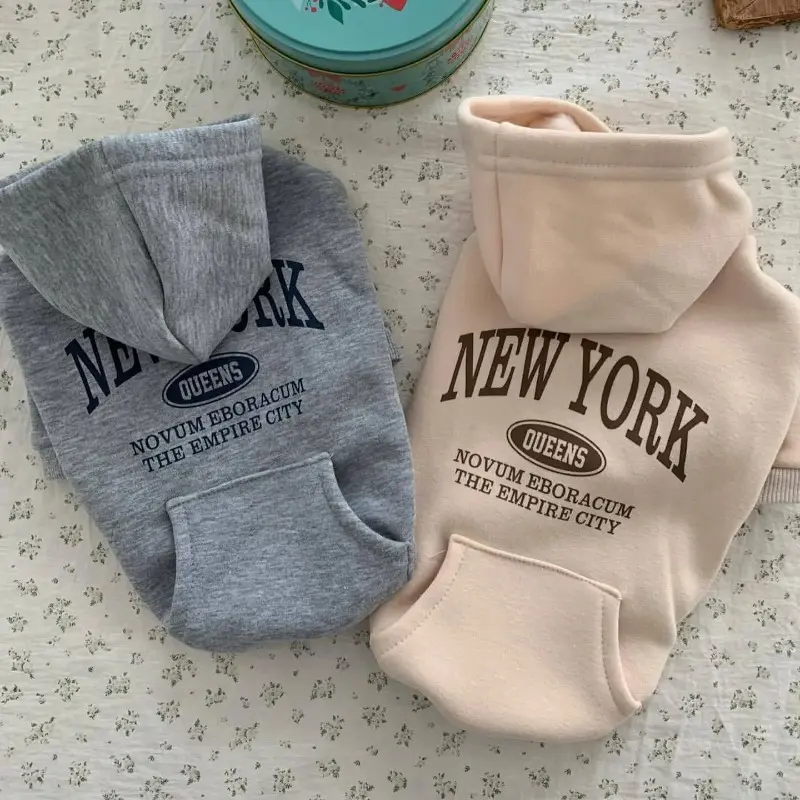 Thick Fleece Pet Hoodie, Cartoon Print Pullover for Small Dogs & Cats, Warm Fall‑Winter Puppy Sweatshirt, Multi‑Size XS‑XL Available