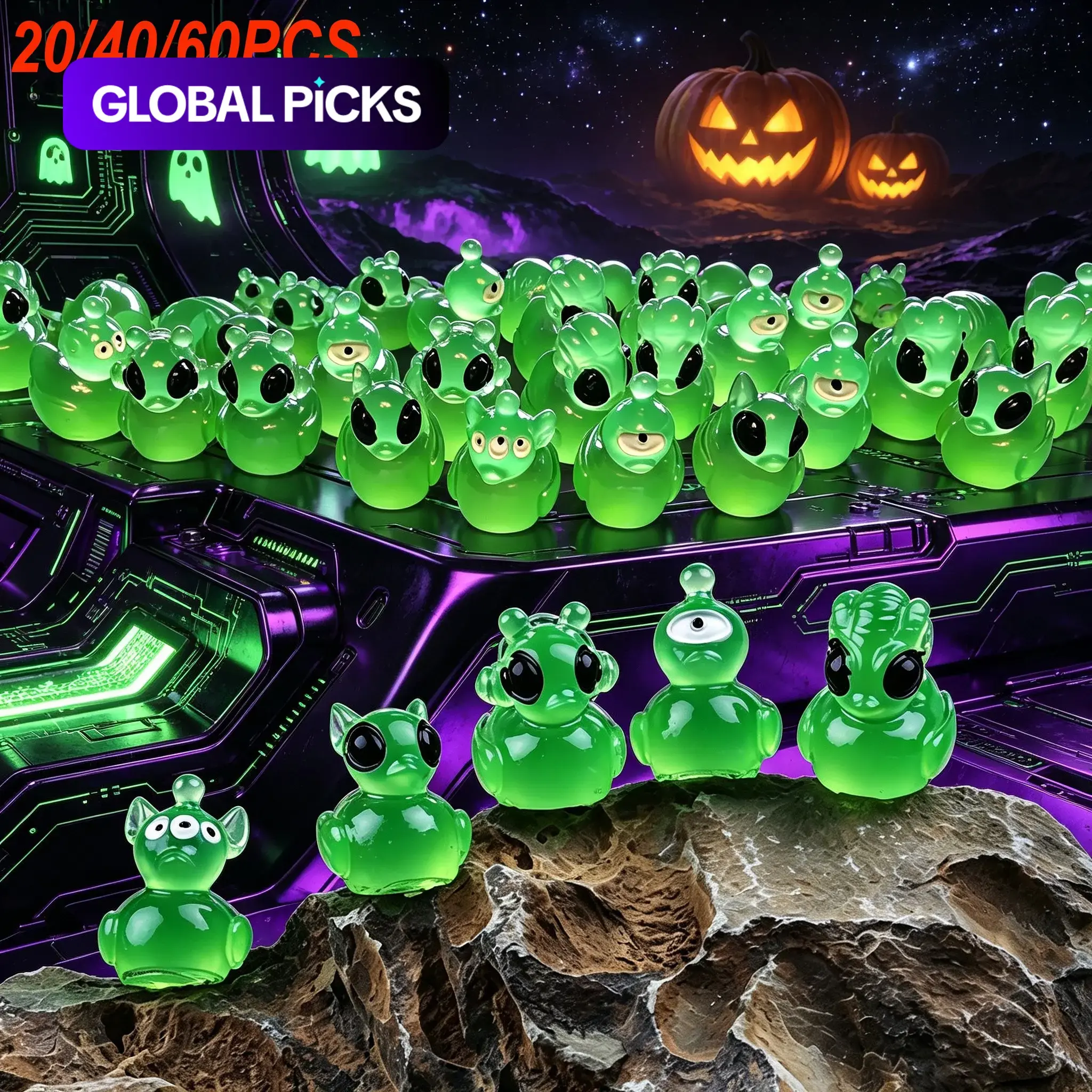 Mini Alien Resin Ducks, Fun Space Theme Festive Decorations, Cute Weird Desk Ornaments, Desktop Decoration Ornament, Halloween Christmas Decor, Sci-Fi Fan Gifts #GLOBAL PICKS