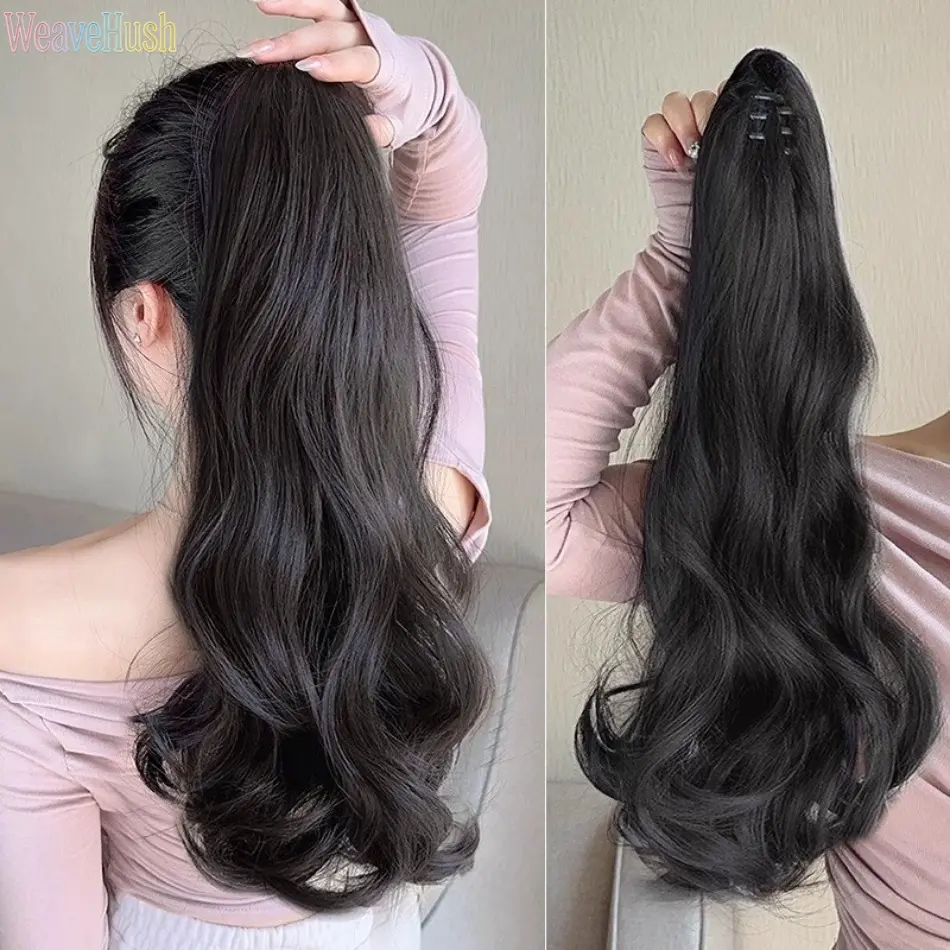 Wrap‑Around Long Ponytail Hair Extension, Daily Hair Styling Essentials, Natural Realistic Braided Ponytail Wig, Fashion DIY Box Braids Faux Hair Accessory for Women Daily Outings and Party Styling