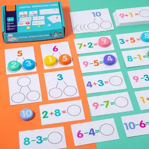 Montessori Math Learning Kit, Math Teaching Aid, Math Learning Tools for Kids Aged 3-6 Years, Includes Wooden Blocks & Flashcards, Ideal Gift for Birthdays, Interactive Learning, Homeschool Supplies