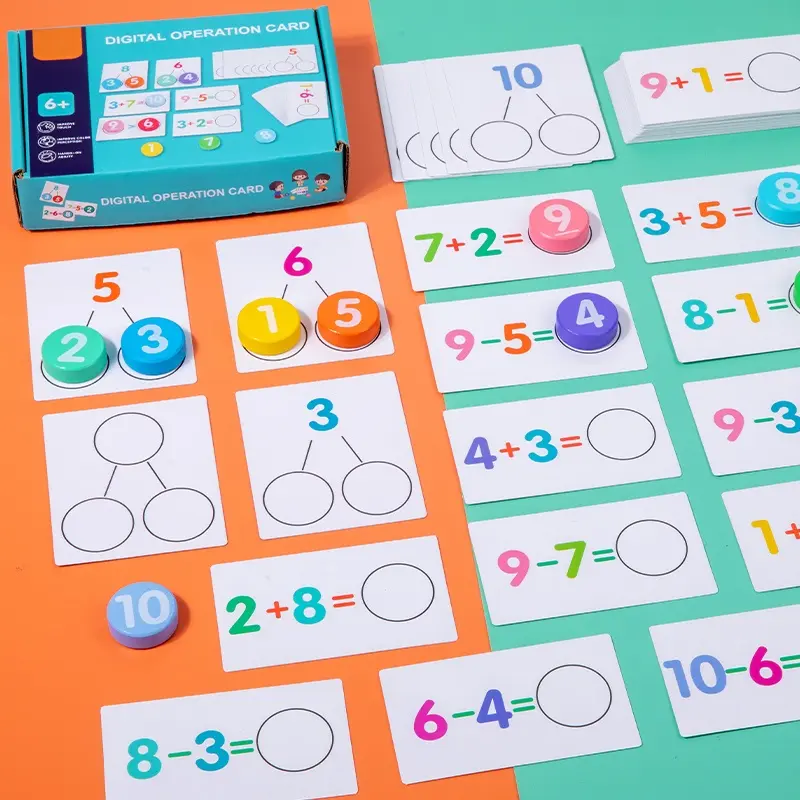 Montessori Math Learning Kit, Math Teaching Aid, Math Learning Tools for Kids Aged 3-6 Years, Includes Wooden Blocks & Flashcards, Ideal Gift for Birthdays, Interactive Learning, Homeschool Supplies