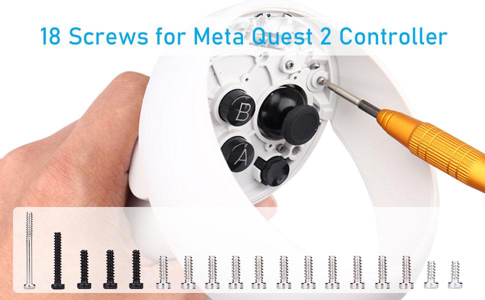 4 Pack Joystick Replacement Kit for Oculus Quest 2 Controller, 31 in One Repair Kit for Meta Quest 2 Controller, Include 4 Thumb Sticks, 4 Thumbstick Grips, 18 Screws, 2 T5 Screwdrivers and More