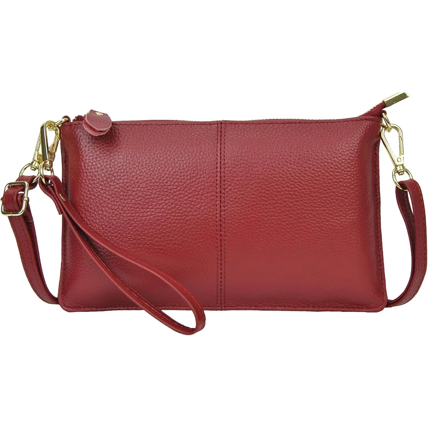 Women  Crossbody Wristlet, Women's Handbag, Chic  Bag Small Wristlet Wallet, Golden Accent Zipper