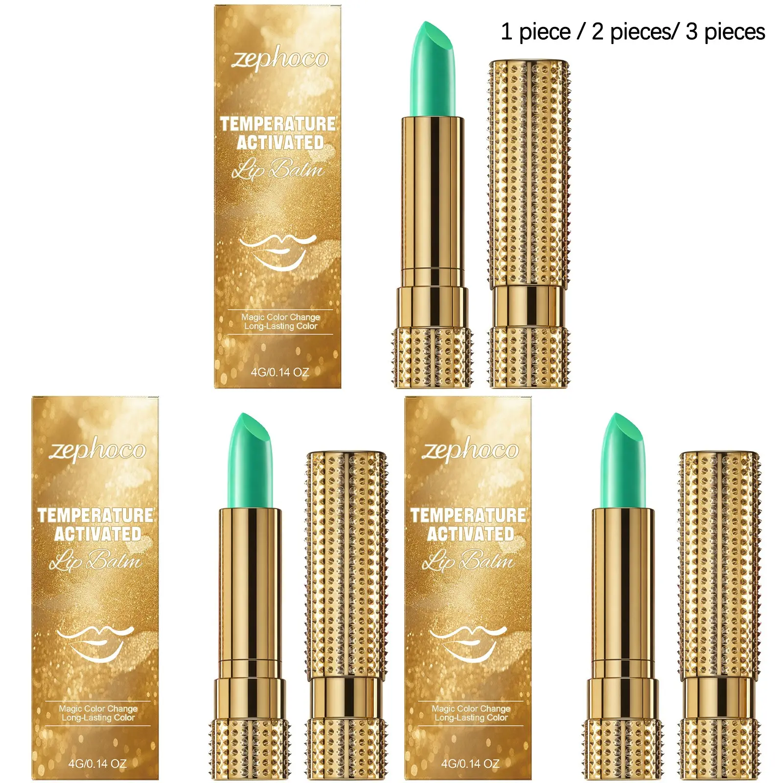 Vibrant Color-Changing Lipstick (4g/4g*2/4g*3), Natural Pigmentation, Smooth Texture, Lightweight Moisturizing, Long-Lasting, Portable