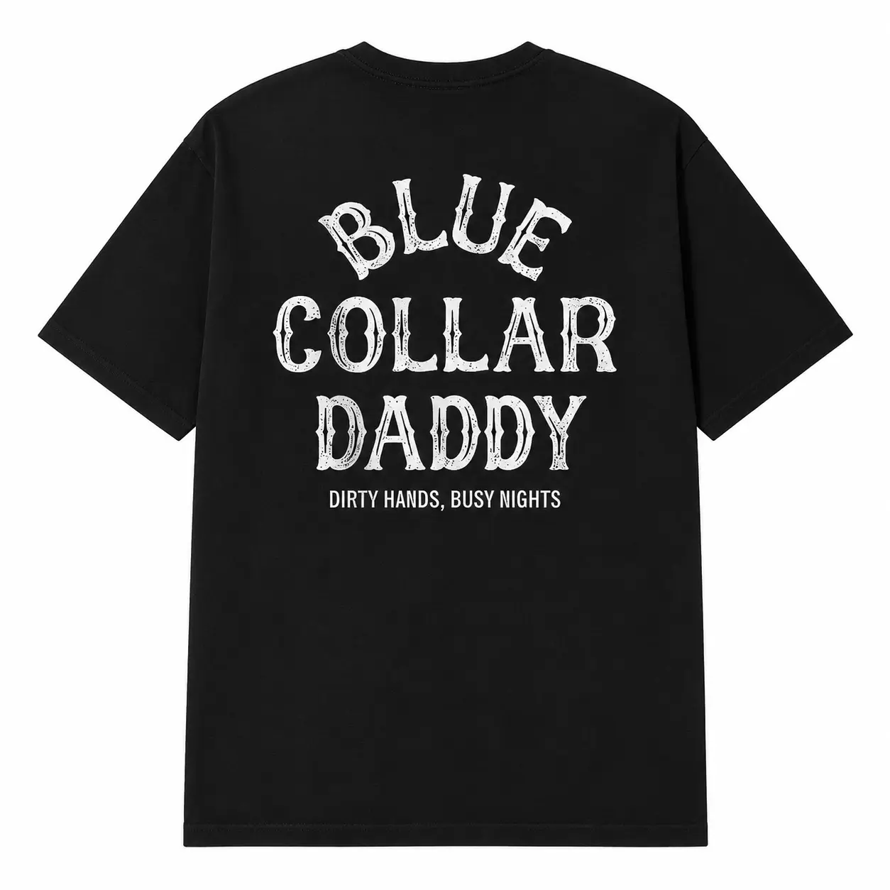 Men's Blue Collar Daddy Design Casual Short-Sleeve T-Shirt, Streetwear Sports Top, Tropical Style Sports & Outdoor Clothing, Shortsleeve