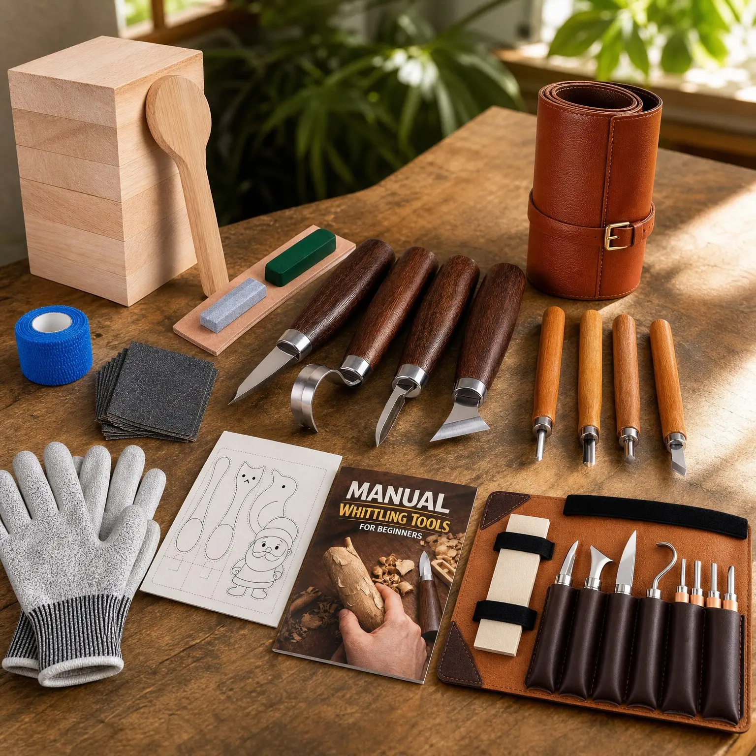 Wood Carving Kit Whittling Kit with Leather Case - Deluxe Woodworking Knife Tools Set for Beginners Adults Kids, DIY Creative Projects, Relaxing Craft Gift for Men Teens
