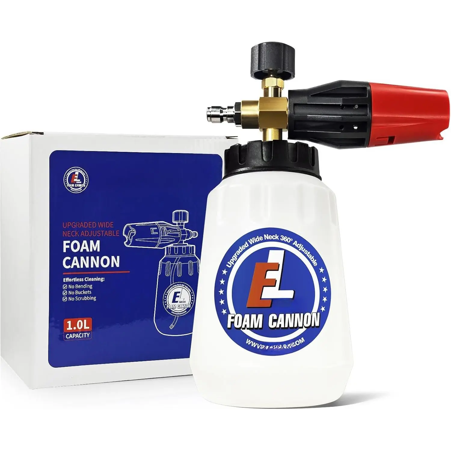 Cannon for  Washer, 1 Liter Bottle, 1/4 Inch Quick Connector, Professional Snow  Lance for , Glass, Wall, and Exterior Surface Cleaning