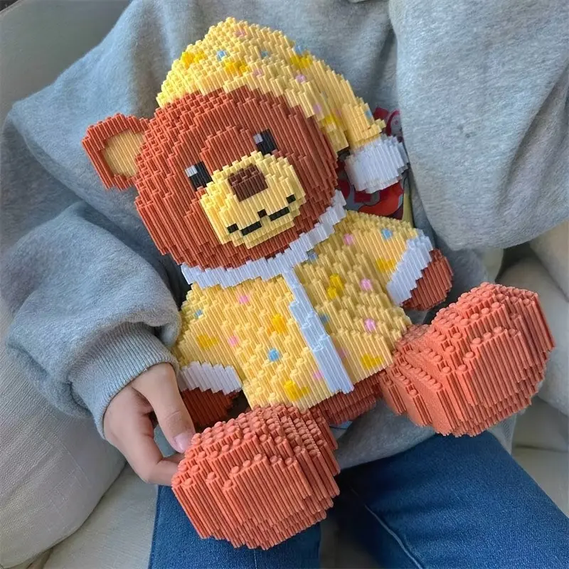 3200pcs Creative Small Particle Bear Building Set, Home Craft, Relaxing 3D Puzzle, Party Game, Home Decoration, Perfect Gift for Teens and Adults