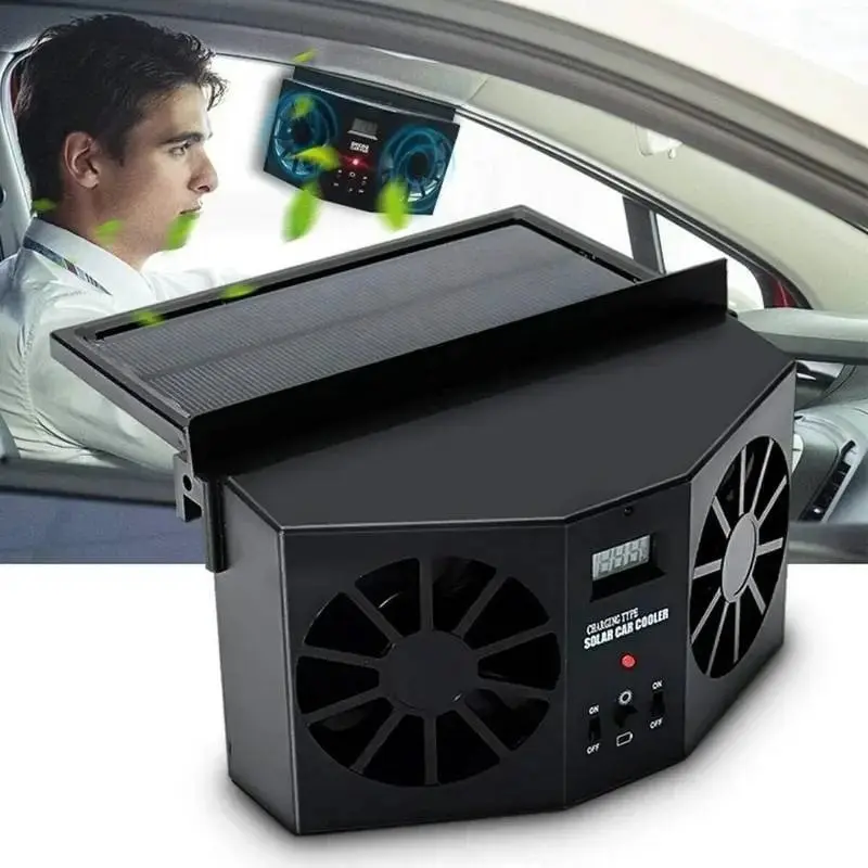 Solar-Powered Car Window Fan – Energy-Saving Ventilator with Air Purifier & Cooling Function, Automotive Cooling, USB Car Fan for Front/Rear Windows, Heat Reduction & Odor Elimination, Auto Solar Activation