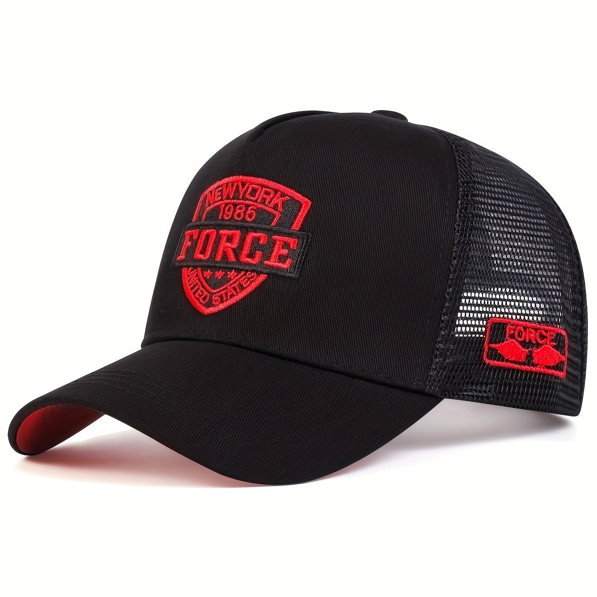 1 Women'S FORCE Baseball Cap Outdoor Adjustable Sunscreen Casual Mesh Cap NEW YORK 1985 Trucker Hat Suitable for Spring And Autumn Travel, Tourism, Seaside Party