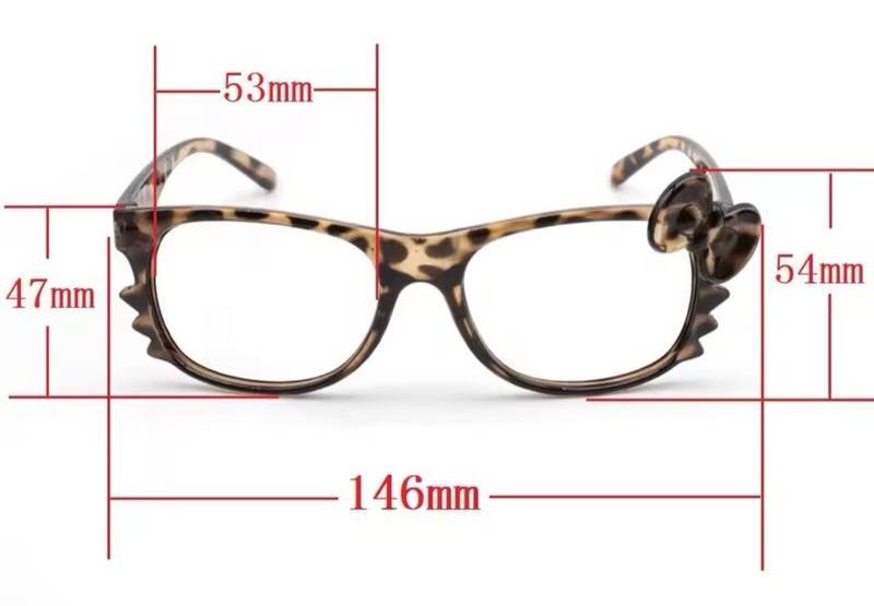 (NO LENSES) Kawaii Y2k Kitty Leopard Print Women's Glasses Trendy Decorative Accessorie Cute Fashion Cartoon Nerd Frame for Women