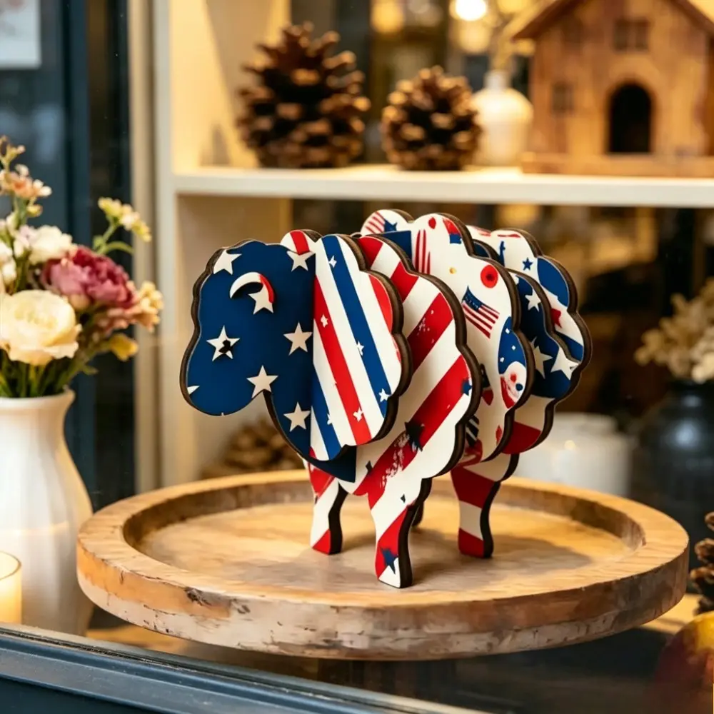 Wooden Sheep Desktop Decoration, Multi-Purpose Wooden Mat Cup Pad, Home Decor Item, 1pc Independent Design, Durable & Aesthetic