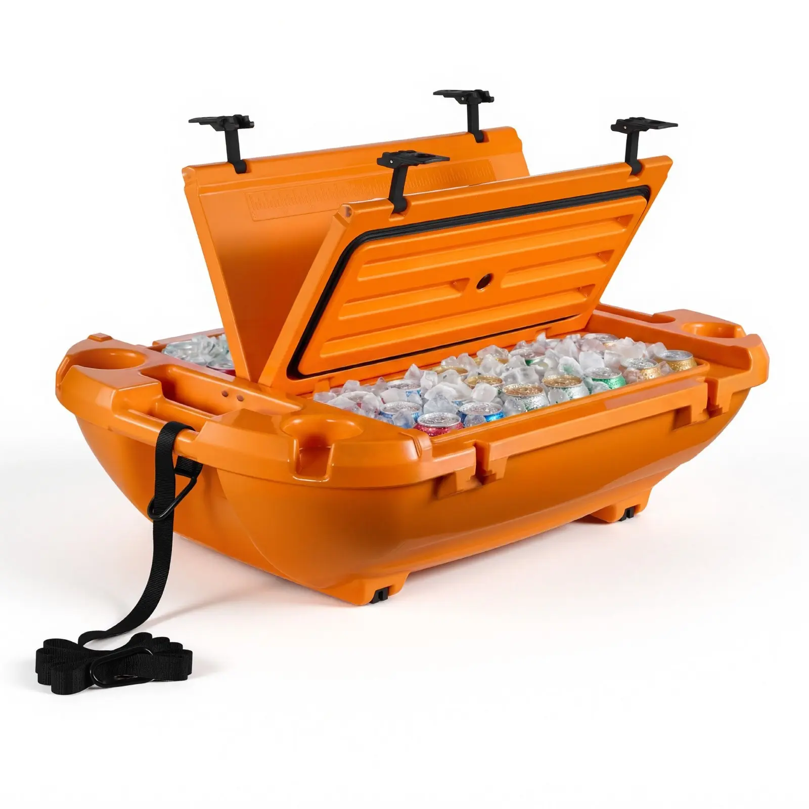 40 Qt Large Hard Shell Floating Cooler - LLDPE Amphibious Ice Chest with Dry Storage, Tow Rope, Wide Base Stability - Premium Durable Outdoor Gear for Boat Trips, Camping, Fishing, Unisex
