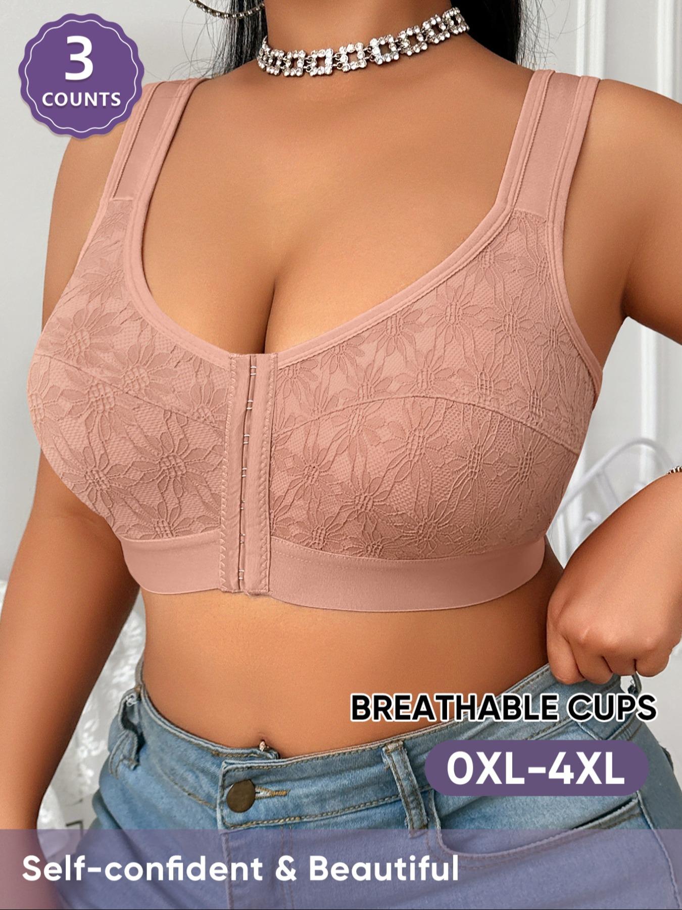 2PCS Women's Lace Patchwork Bralette Set, Deep V Neck, Medium Support, Soft Breathable, Fitted, All Seasons, Daily Wear