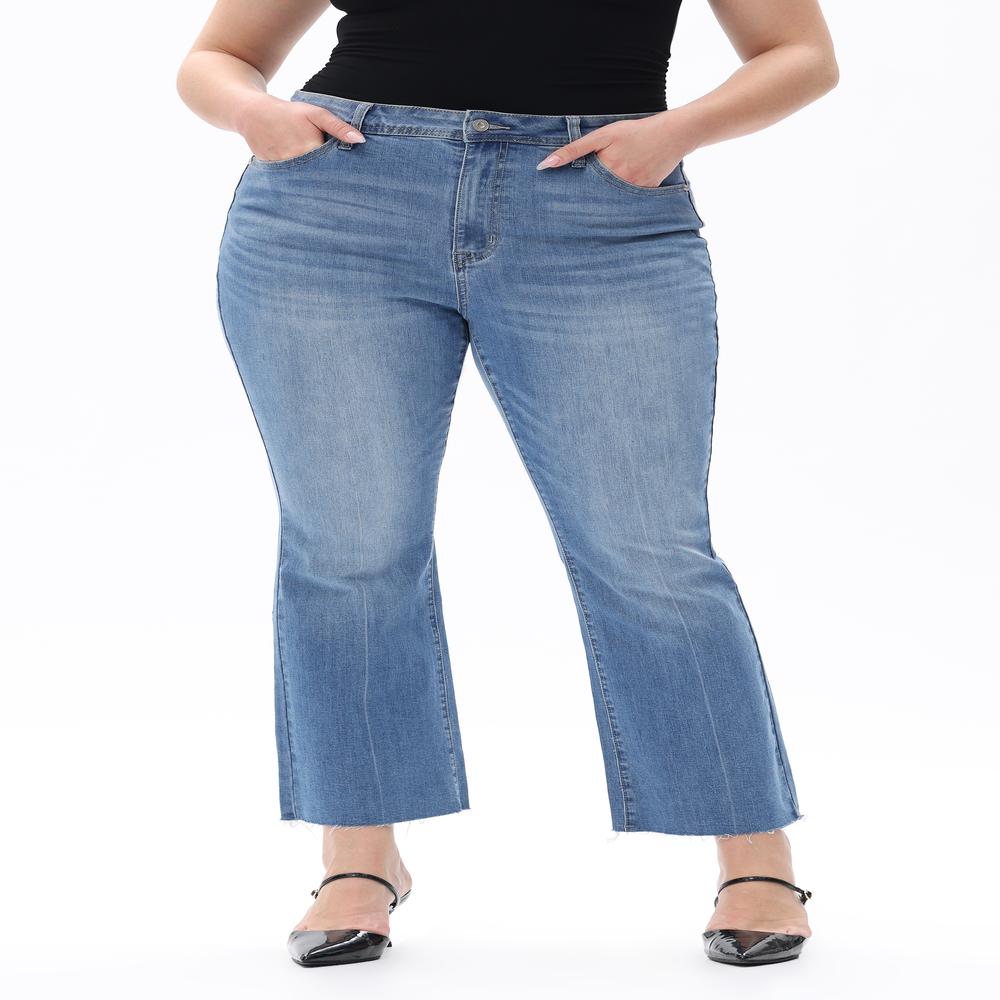 Retro Light Wash Flare Jeans for Curvy Women, Perfect High Waisted Bootcut Denim |   Must-Have Streetwear