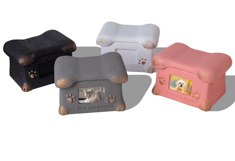 SoPets Pet Cremation Urn for Dogs Cats Personalized Memorial Box for Ashes with Secure Lid and Engraving Plate to Honor Your Beloved Pet Angel