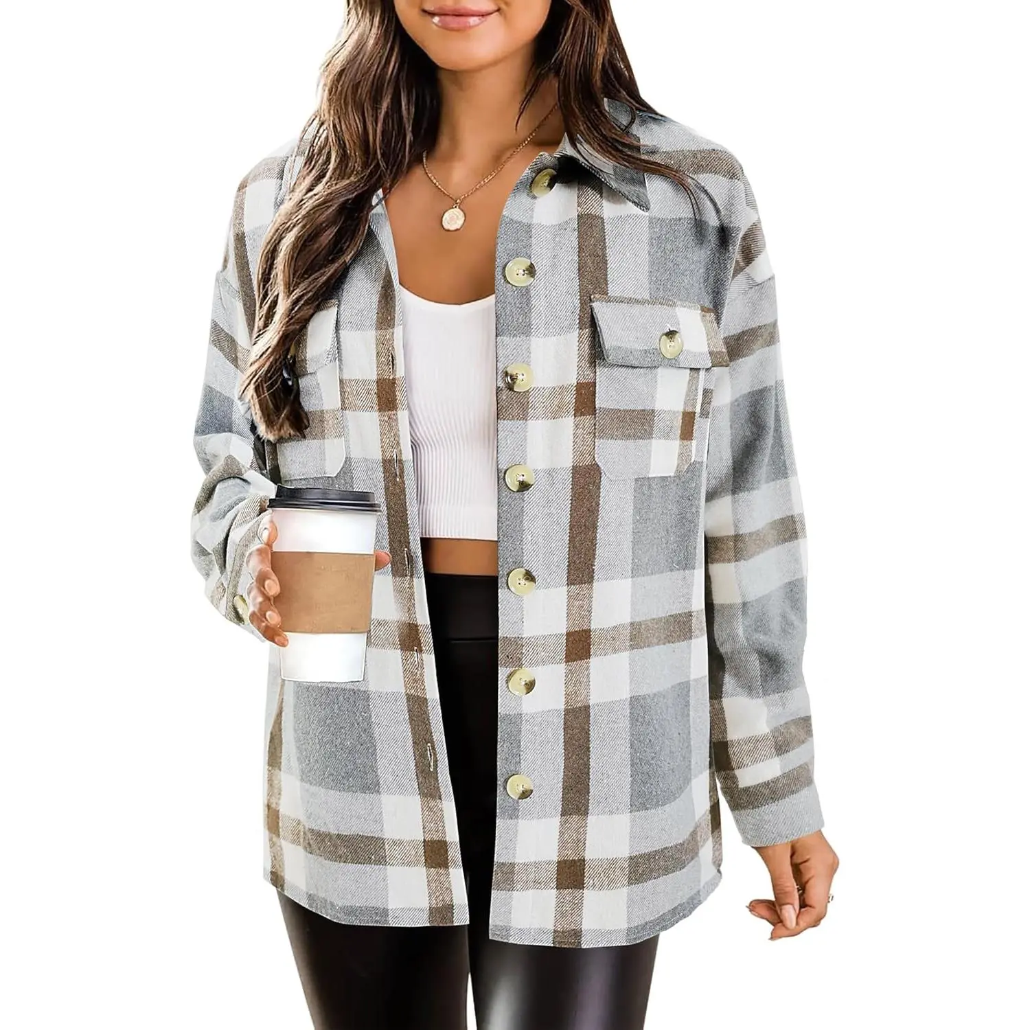 Women Plaid Flannel Shacket Jacket Winter Jackets Coat |   Fall Fashion Clothing, Going Out Outfits, Casual Outerwear, Warm Lightweight Shirts