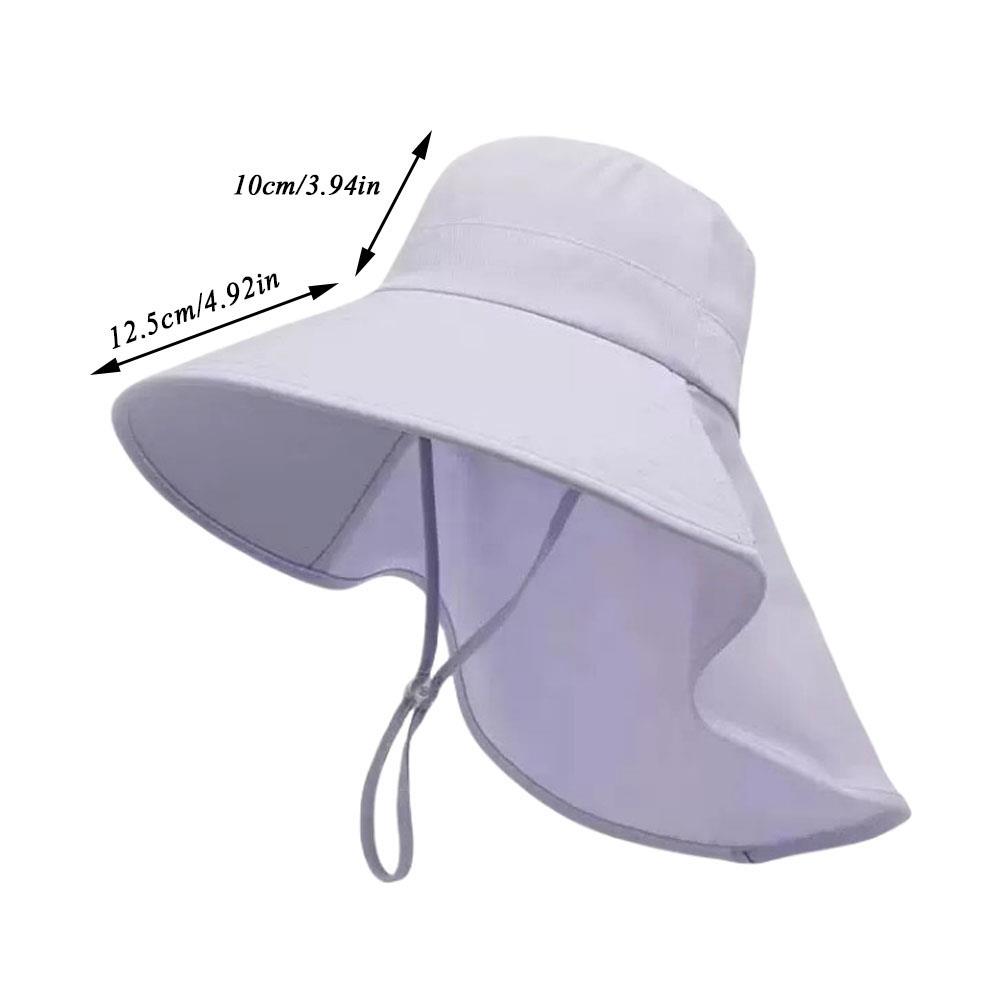 Sunscreen Cap Ponytail Travel Fisherman Hat Wide Brim Sun Hat with Neck Flap Outdoor UV Anti Neck Protection Sun Visors