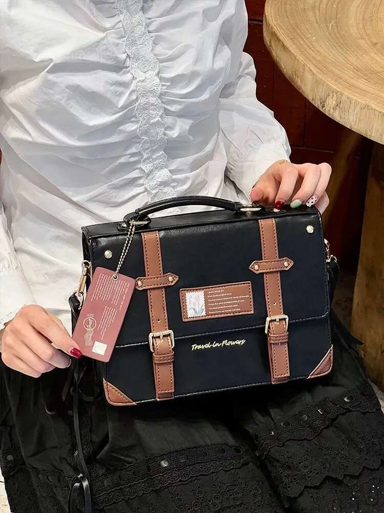 Y2K Preppy Style Large Capacity Ita Backpack Lolita Girl Transparent Fashion DIY Display Shoulder Bag Crossbody Bag Cute Handbag