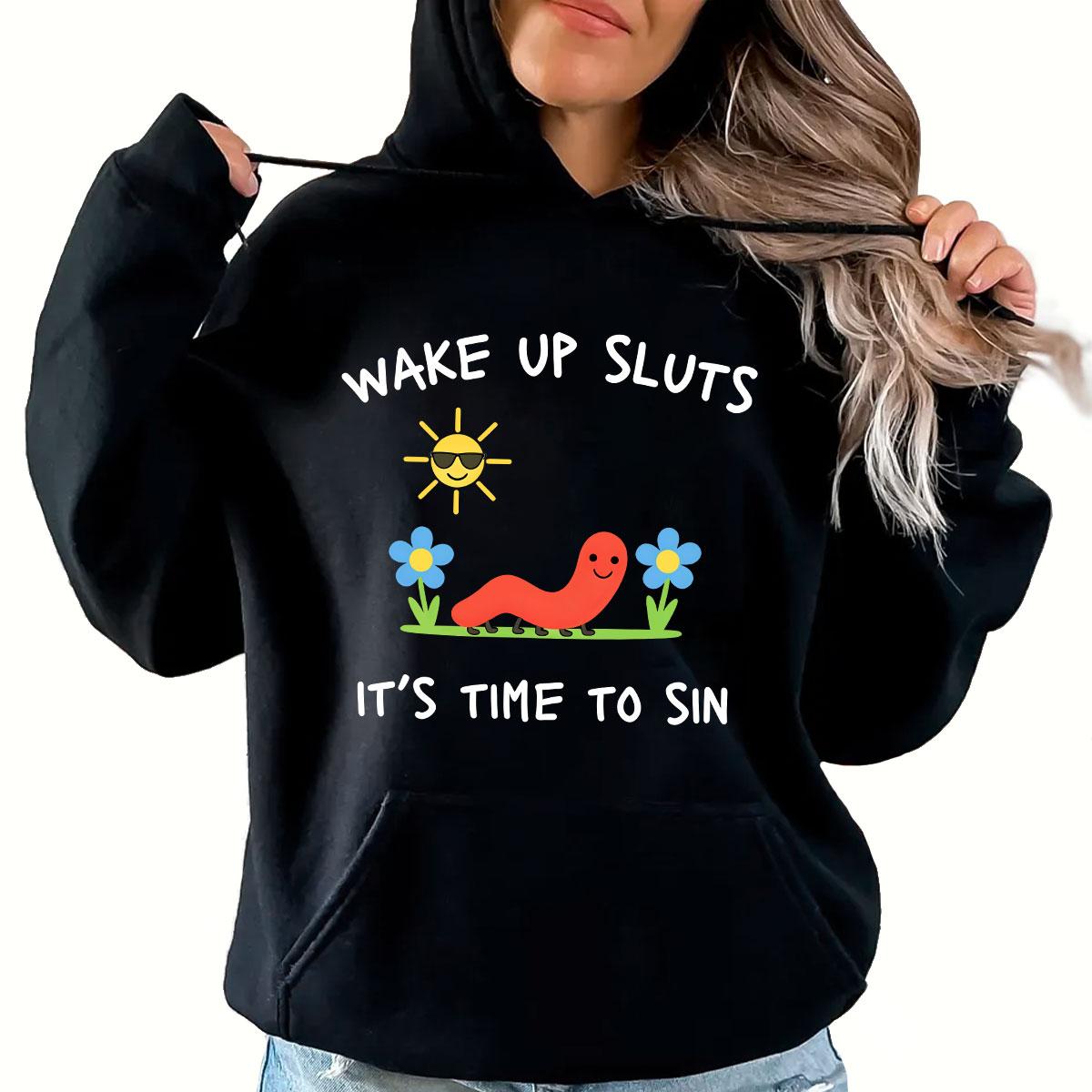 Wake Up Slts T-Shirt Funny Animal Meme Graphic Tee Sarcastic Cursed Unhinged Humor Top Made In USA For Women For Men [ZinniaZip cotton t-shirt/sweatshirt/hoodie, soft and comfortable]