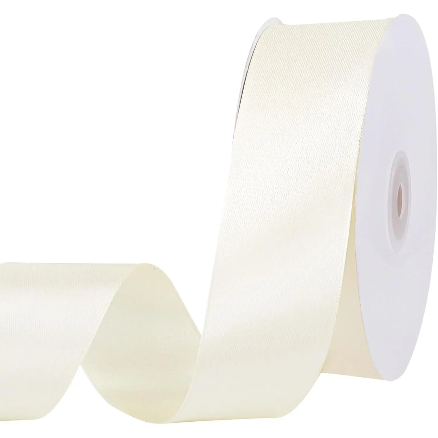 Ivory Satin Ribbon 1 1/2 Inch 60 Yards Cream Ribbon for Wedding Flower Bouquet Bridal Decoration Making Bows Handmade Roses Graduation Leis Cake Gift Wrapping