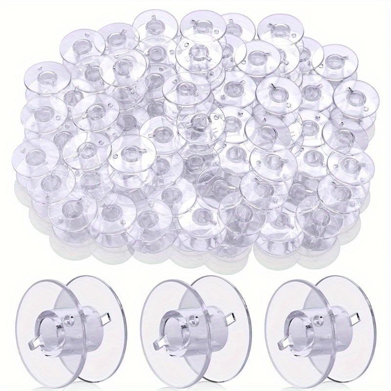 Clear Sewing Machine Spool, 100pcs/set Universal Multi-function Spindle Sewing Machine Spool, Household Transparent Plastic Spindle for Sewing Machine Sewing Tools