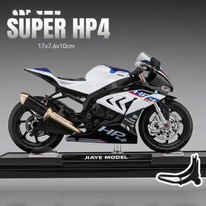 Bmw Hp4 Alloy Motorcycle Model, 1:12 Scale, Spring Shock Absorption, Manual Parking Stand, Realistic Car Simulation