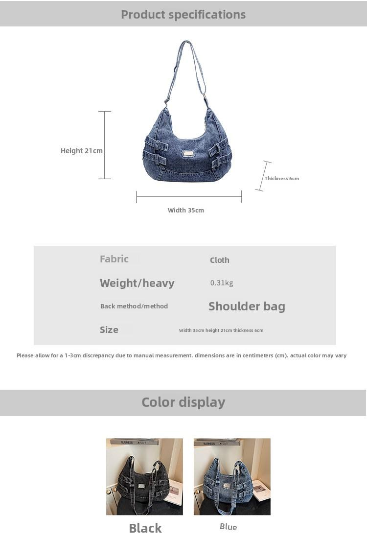 New Fashion Large Capacity Denim Crossbody Shoulder Bag for Women Casual Storage Bag Textured Casual and Versatile Coach Bag