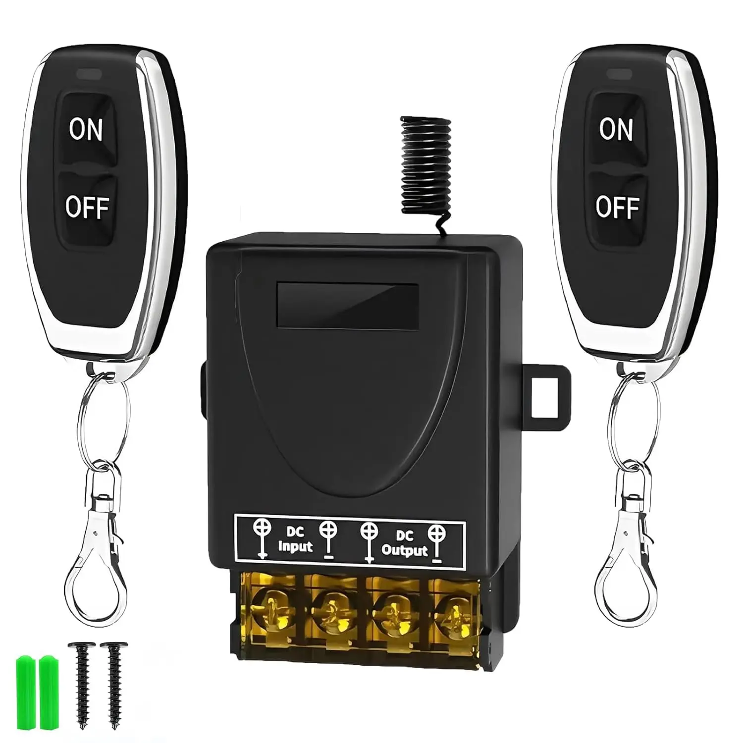 12V Wireless Remote Control RF Relay Switch Kit, Low Voltage DC 12V-72V 30A, 328ft Long Range for Garage Doors, Motors, Lights