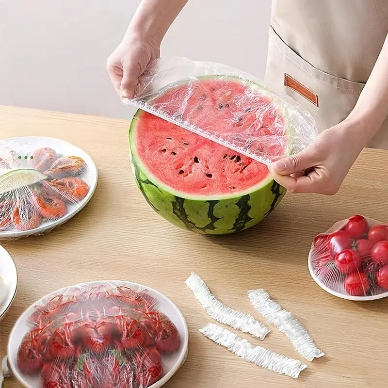 100-Count Transparent Food Storage Bags – Multipurpose Plastic Covers for Leftovers, Fruits and Vegetables, Kitchen and Restaurant Use