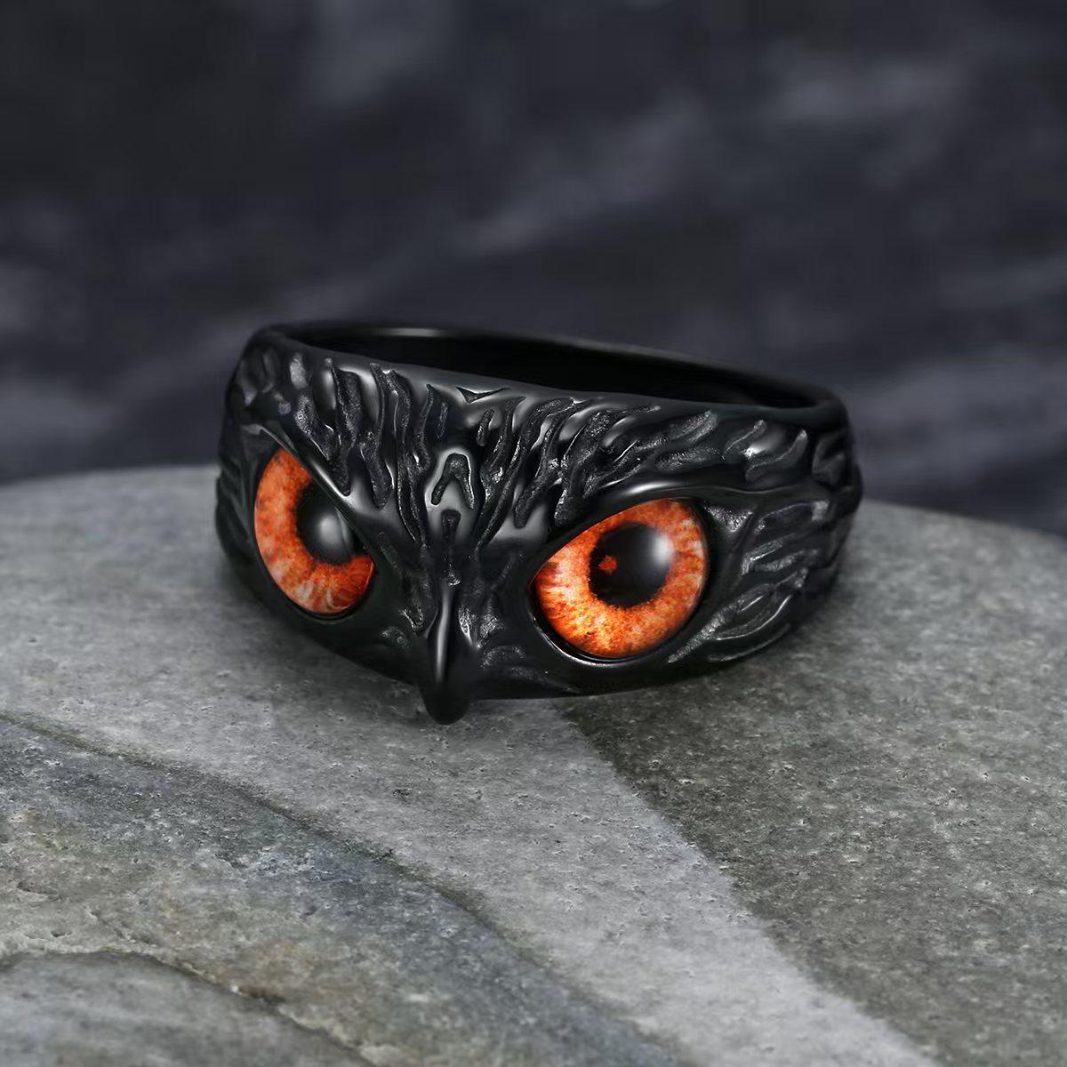 Fashionable Owl Ring, Stainless Steel Ring with Retro Hip-hop Punk Style, Everyday Jewelry, Party and Birthday Gifts