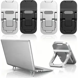 4 count Portable Keyboard Riser Set, Mini Adjustable Keyboard Stand with 2 Angle Settings, Ultra-Thin Key Board Lift,  Keyboards Riser Desk for Laptops Keyboards,  & Black