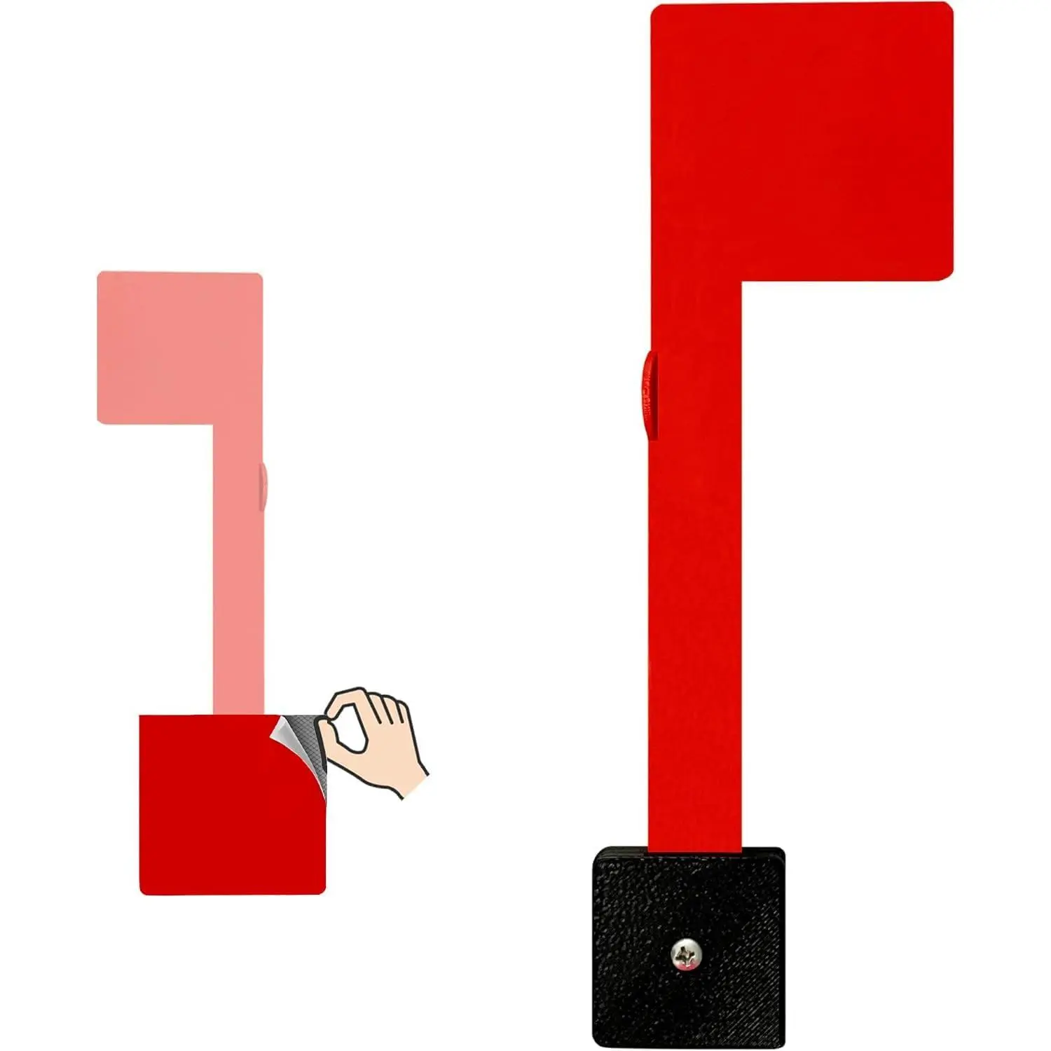 No tools required, optional screws available, mailbox flag replacement part (1 piece) -- weatherproof, strongest adhesive red mailbox flag, suitable for outdoor mailboxes -- two installation methods