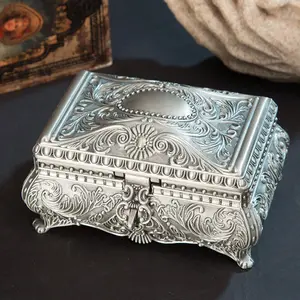 Vintage European-style Korean princess treasure jewelry box, velvet jewelry storage box, decorative gift box