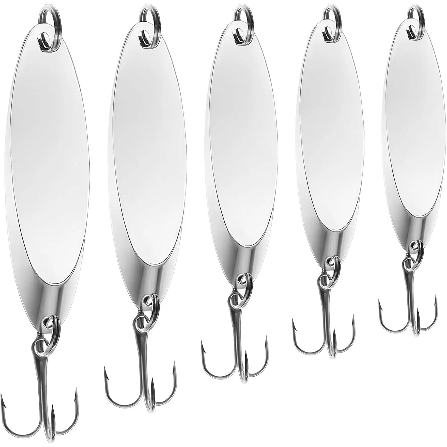 Fishing Lures Fishing Spoons, 5 count/25pcs/30pcs/50pcs Trout Lures Bass Lures Hard Metal Spinner Baits for Salmon Bass Trout