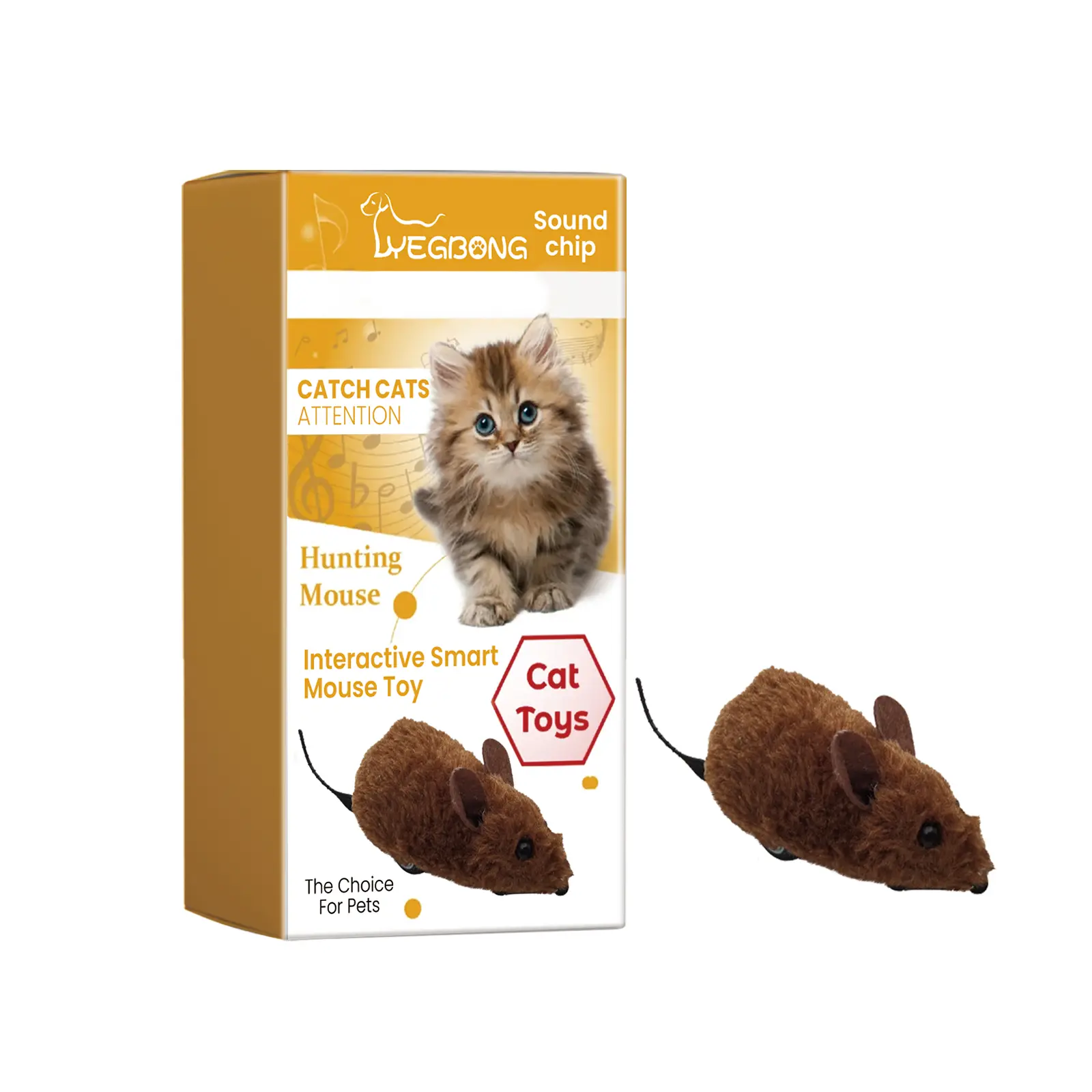 Yegbong Interactive Smart Mouse Toy, Cats And Dogs Like A Mouse Sound Relief Plush Toy