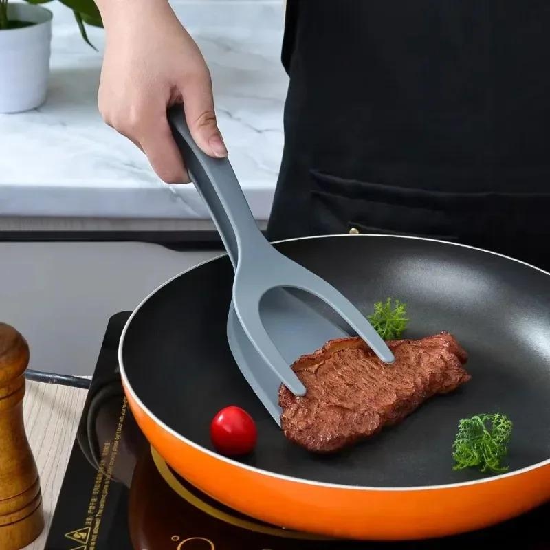 1pcs Versatile Kitchen Tools Set, Dual-Use Nylon Scraper, Food Clip, Egg Turner, Bread Toast Spatula, Perfect for Cooking & Baking, Durable Kitchenware, Heat Resistant Spatula